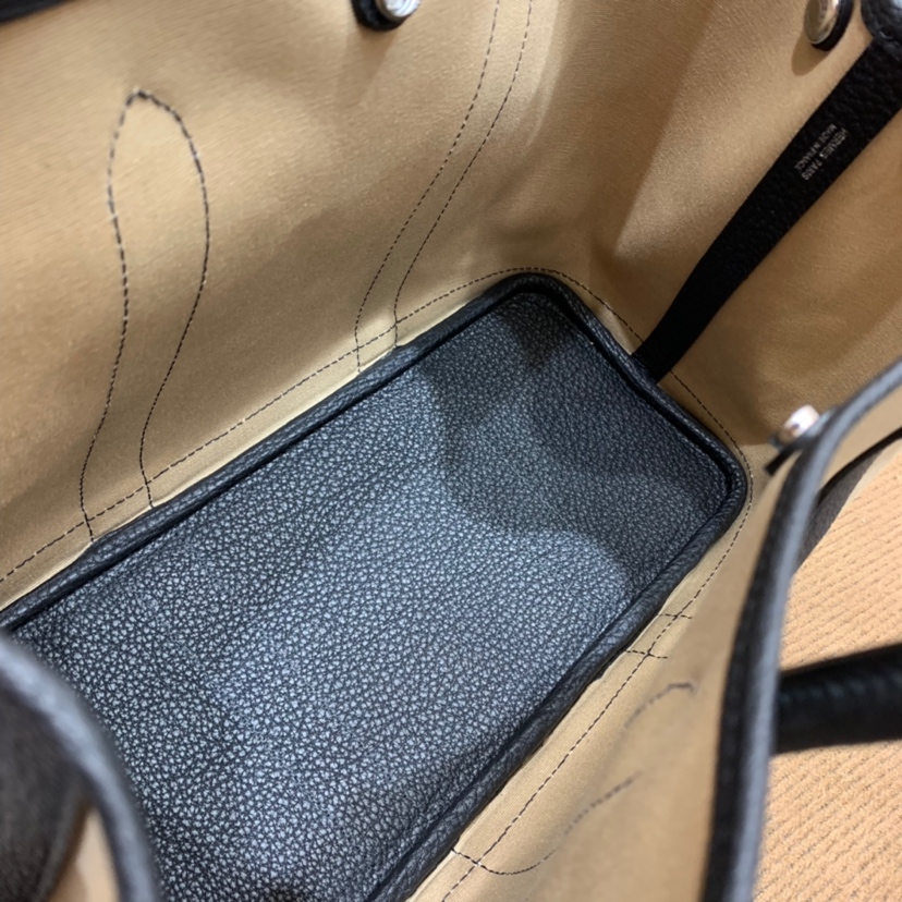 에르메스 가든파티30 트렌치 캔버스 블랙 네곤다